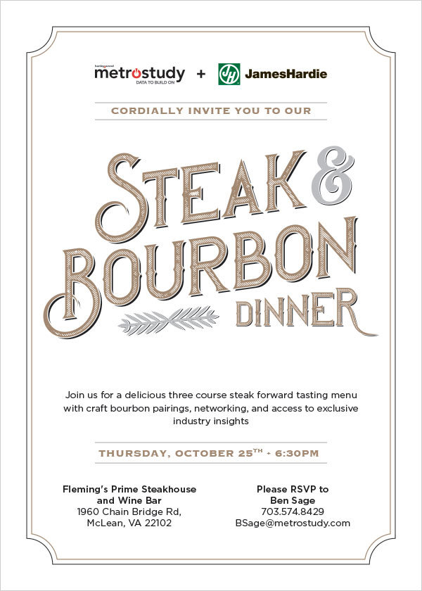 Metrostudy Steak & Bourbon Invitation